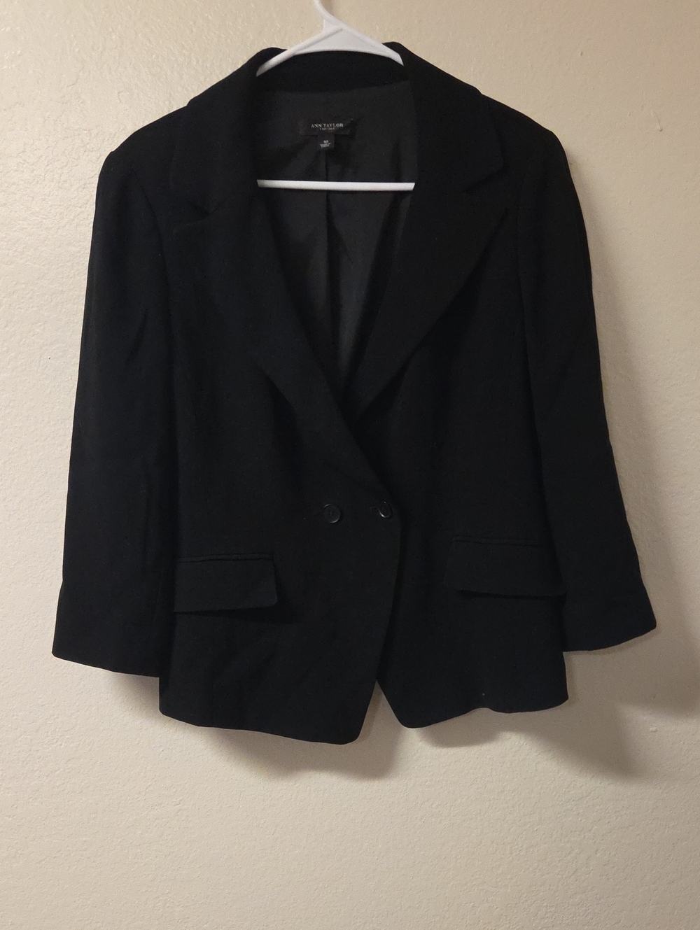 Ann Taylor Black Tailored Double-Breasted Blazer